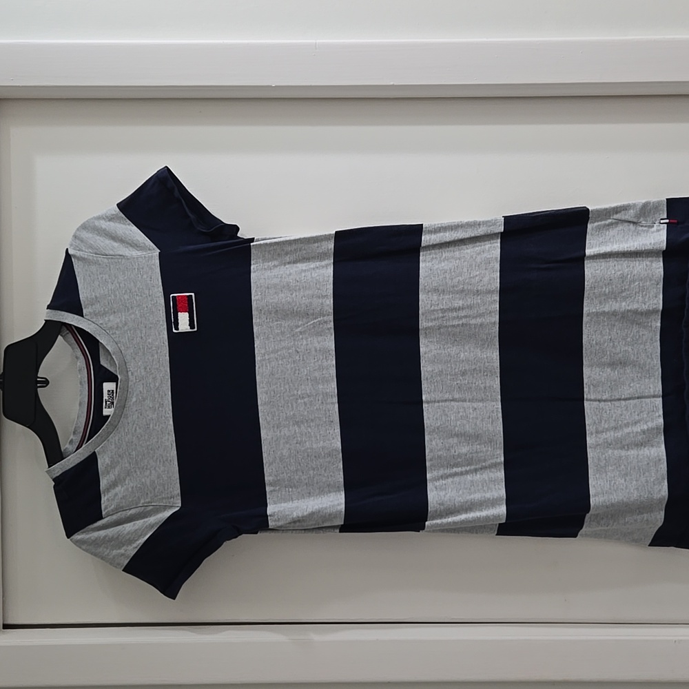 Tommy Hilfiger Navy and Gray Striped Dress